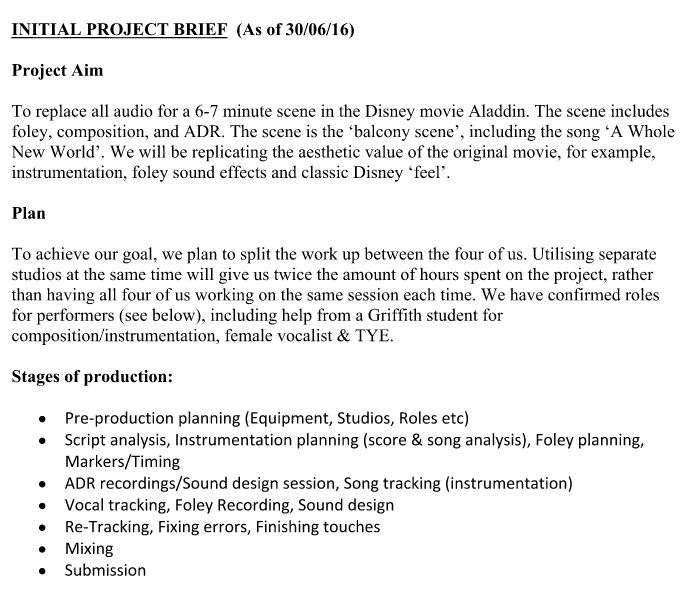 Aladdin: A Whole NEW World Project – Pre-Production, Planning & Beginning –  John Blinco